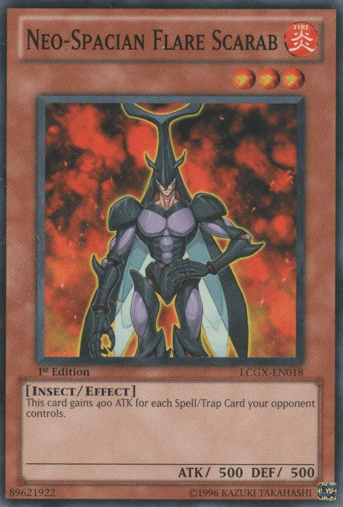 1st Edition, Common, Effect Monster, Fire, Insect, Legendary Collection 2, Unlimited Neo-Spacian Flare Scarab [LCGX-EN018] Common - Trading Card World