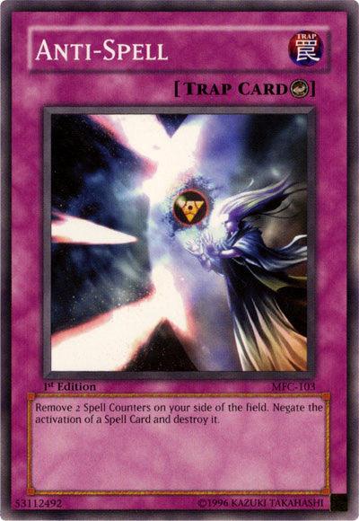 1st Edition, Common, Counter Trap, Magician's Force, Trap, Unlimited Anti-Spell [MFC-103] Common - Trading Card World