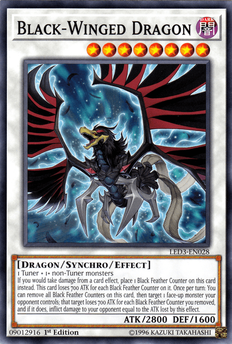 1st Edition, Common, Dark, Dragon, Legendary Duelists: White Dragon Abyss, Synchro/Effect Monster Black-Winged Dragon [LED3-EN028] Common - Trading Card World