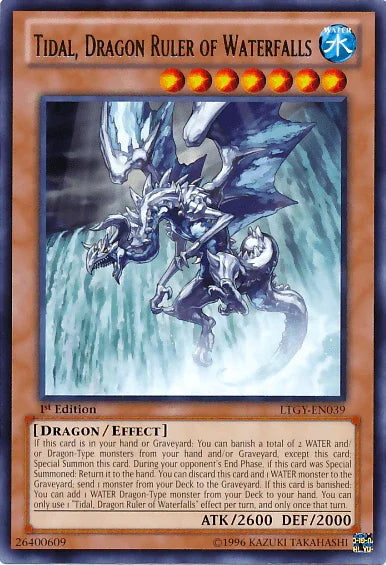 1st Edition, Dragon, Effect Monster, Lord of the Tachyon Galaxy, Rare, Unlimited, Water Tidal, Dragon Ruler of Waterfalls [LTGY-EN039] Rare - Trading Card World