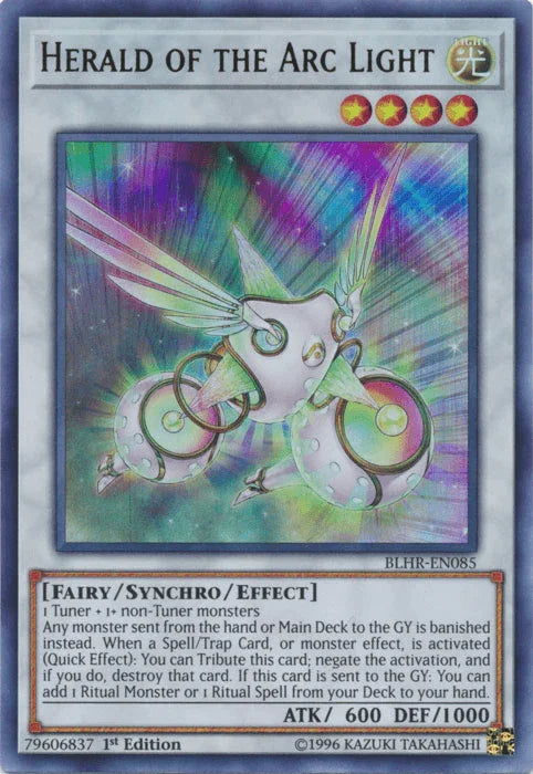 1st Edition, Battles of Legend: Hero's Revenge, Fairy, Light, Synchro/Effect Monster, Ultra Rare Herald of the Arc Light [BLHR-EN085] Ultra Rare - Trading Card World