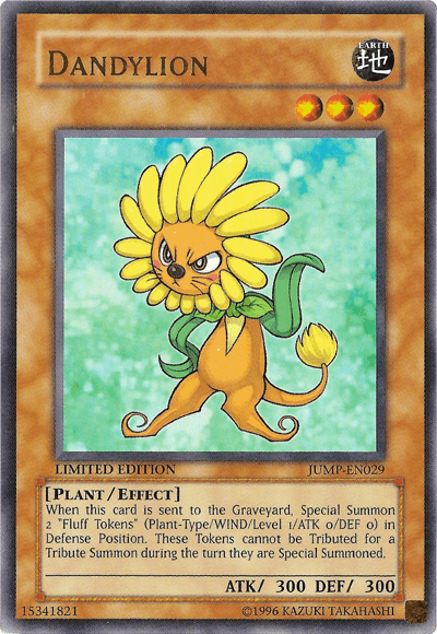 Earth, Effect Monster, Limited, Plant, Shonen Jump Magazine Promos, Ultra Rare Dandylion [JUMP-EN029] Ultra Rare - Trading Card World