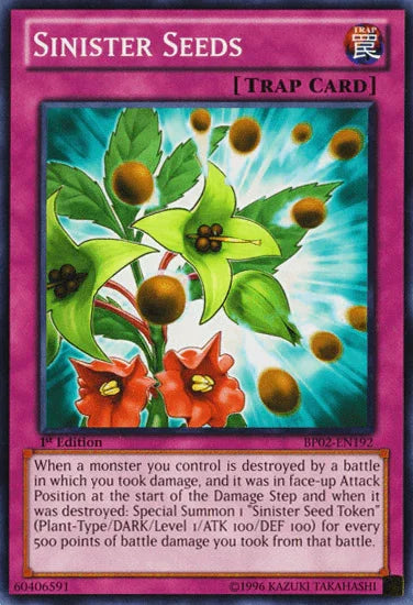 1st Edition, Battle Pack 2: War of the Giants, Common, Normal Trap, Trap, Unlimited Sinister Seeds [BP02-EN192] Common - Trading Card World