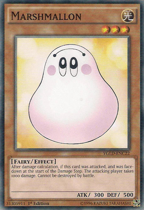 1st Edition, Common, Effect Monster, Fairy, King of Games: Yugi's Legendary Decks, Light, Unlimited Marshmallon [YGLD-ENC22] Common - Trading Card World
