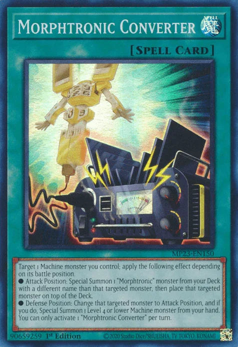 1st Edition, Dueling Heroes Collectors Tin - Mega Pack (25th Anniversary Edition), Normal Spell, Spell, Super Rare Morphtronic Converter [MP23-EN150] Super Rare - Trading Card World