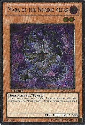 1st Edition, Dark, Extreme Victory, Spellcaster, Tuner Monster, Ultimate Rare, Unlimited Mara of the Nordic Alfar [EXVC-EN083] Ultimate Rare - Trading Card World