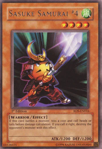 1st Edition, Effect Monster, Rare, Rise of Destiny, Unlimited, Warrior, Wind Sasuke Samurai #4 [RDS-EN016] Rare - Trading Card World