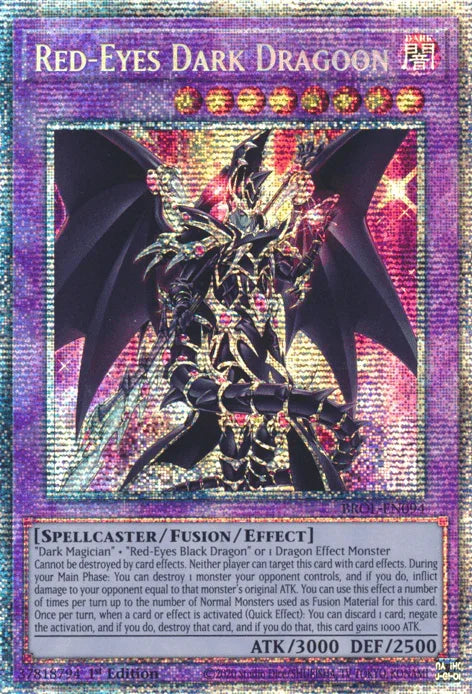 1st Edition, Brothers of Legend, Dark, Fusion/Effect Monster, Spellcaster, Starlight Rare Red-Eyes Dark Dragoon [BROL-EN094] Starlight Rare - Trading Card World