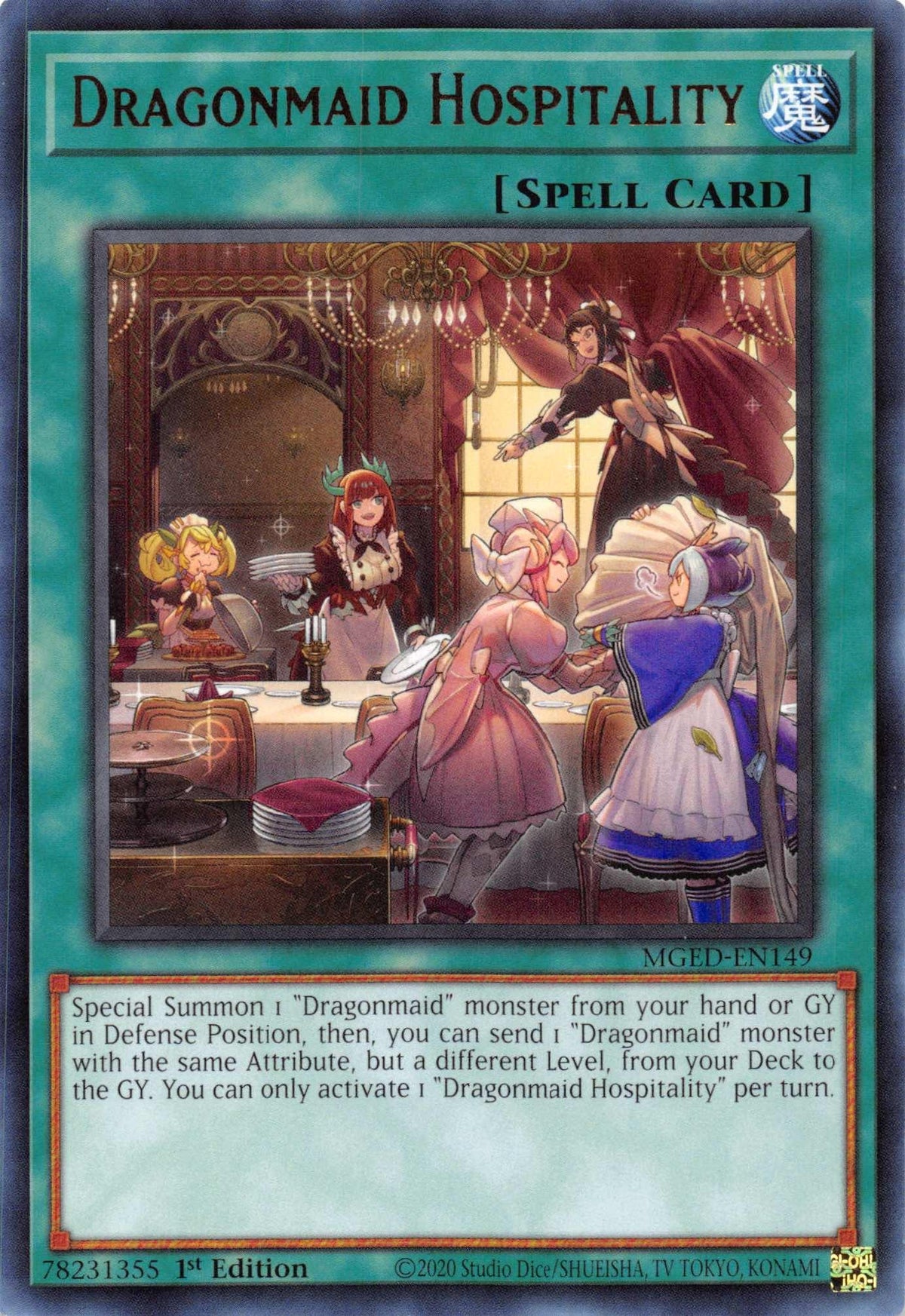 1st Edition, Maximum Gold: El Dorado, Normal Spell, Rare, Spell Dragonmaid Hospitality [MGED-EN149] Rare - Trading Card World