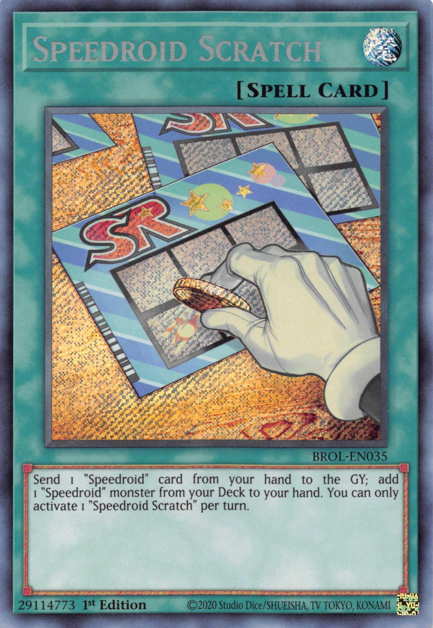 1st Edition, Brothers of Legend, Normal Spell, Secret Rare, Spell Speedroid Scratch [BROL-EN035] Secret Rare - Trading Card World