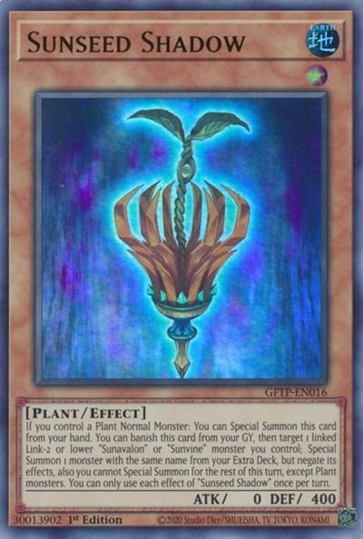 1st Edition, Earth, Effect Monster, Ghosts from the Past, Plant, Ultra Rare Sunseed Shadow [GFTP-EN016] Ultra Rare - Trading Card World