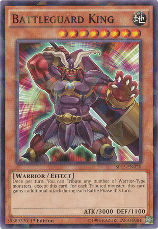 1st Edition, Earth, Effect Monster, Shatterfoil Rare, Star Pack ARC-V, Warrior Battleguard King [SP15-EN020] Shatterfoil Rare - Trading Card World