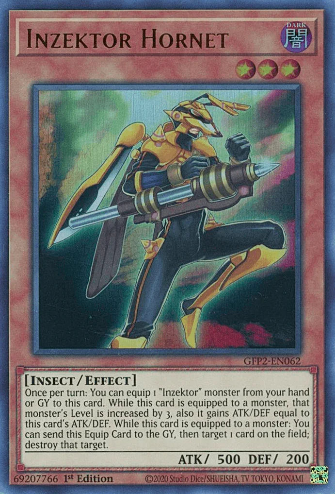 1st Edition, Dark, Effect Monster, Ghosts From the Past: The 2nd Haunting, Insect, Ultra Rare Inzektor Hornet [GFP2-EN062] Ultra Rare - Trading Card World