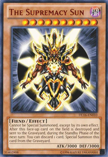Dark, Duelist League Promo, Effect Monster, Fiend, Rare, Unlimited The Supremacy Sun (Red) [DL16-EN010] Rare - Trading Card World