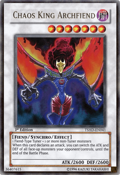 1st Edition, Dark, Fiend, Synchro/Effect Monster, The Shining Darkness, Ultra Rare, Unlimited Chaos King Archfiend [TSHD-EN041] Ultra Rare - Trading Card World