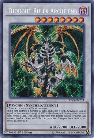 1st Edition, Dark, Legendary Collection 5D's, Psychic, Secret Rare, Synchro/Effect Monster Thought Ruler Archfiend [LC5D-EN233] Secret Rare - Trading Card World