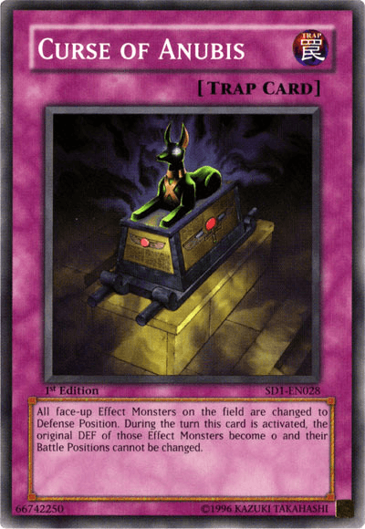 1st Edition, Common, Normal Trap, Structure Deck: Dragon's Roar, Trap, Unlimited Curse of Anubis [SD1-EN028] Common - Trading Card World