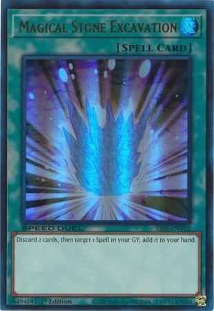 1st Edition, Normal Spell, Speed Duel: Twisted Nightmares, Spell, Ultra Rare Magical Stone Excavation [SS05-ENV02] Ultra Rare - Trading Card World