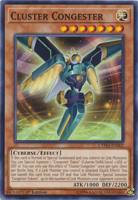 1st Edition, Common, Cybernetic Horizon, Cyberse, Effect Monster, Light, Unlimited Cluster Congester [CYHO-EN002] Common - Trading Card World