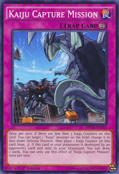 1st Edition, 2016 Mega-Tins Mega Pack, Common, Countinuous Trap, Trap, Unlimited Kaiju Capture Mission [MP16-EN165] Common - Trading Card World