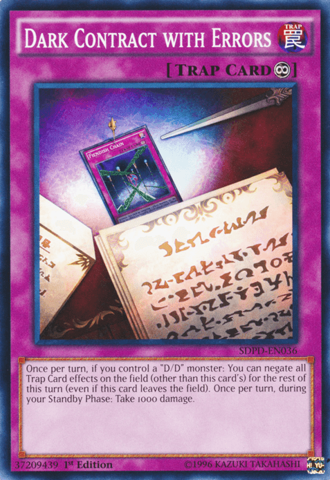 1st Edition, Common, Continuous Trap, Structure Deck: Pendulum Domination, Trap Dark Contract with Errors [SDPD-EN036] Common - Trading Card World