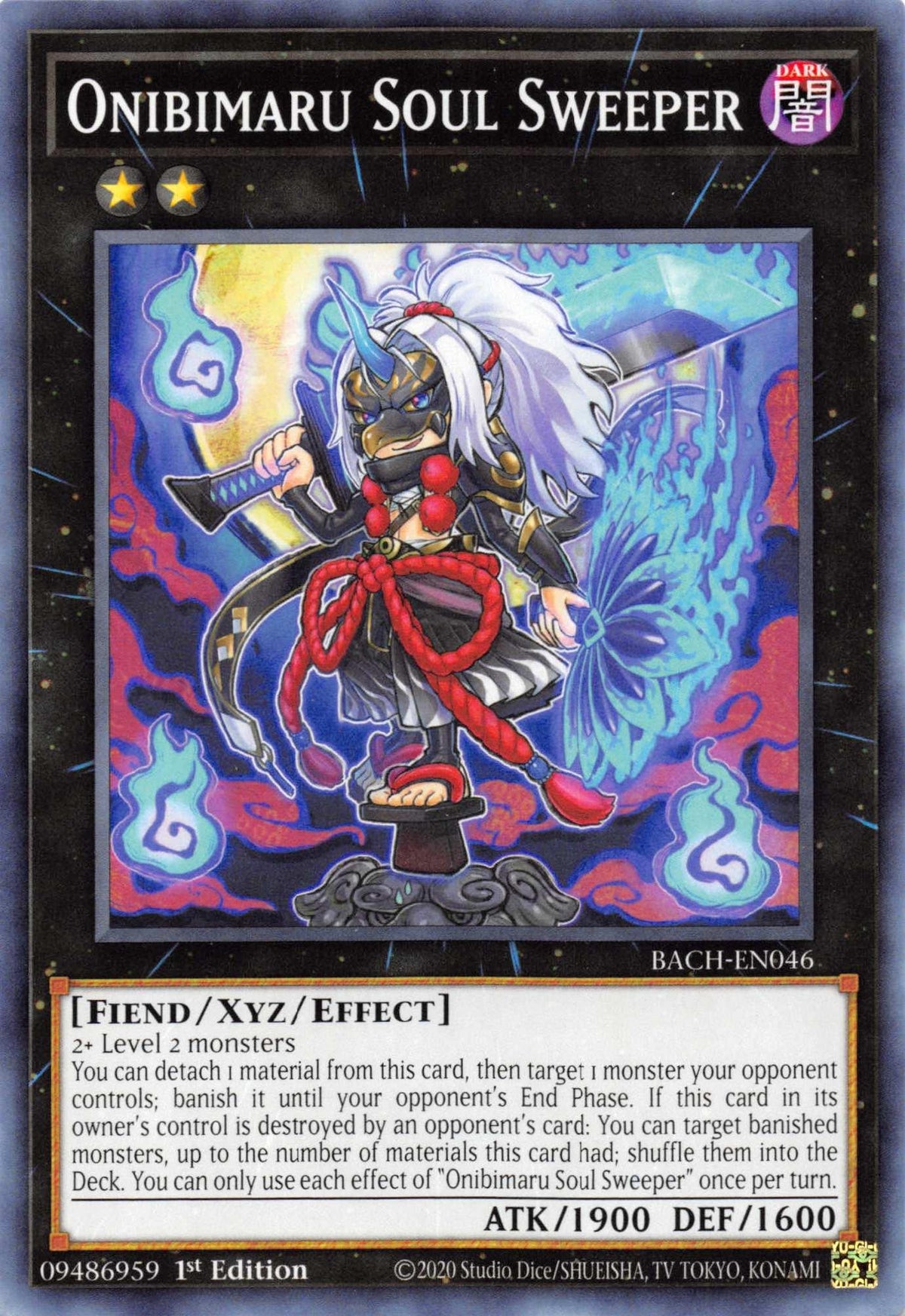 1st Edition, Battle of Chaos, Common, Dark, Fiend, Xyz/Effect Monster Onibimaru Soul Sweeper [BACH-EN046] Common - Trading Card World
