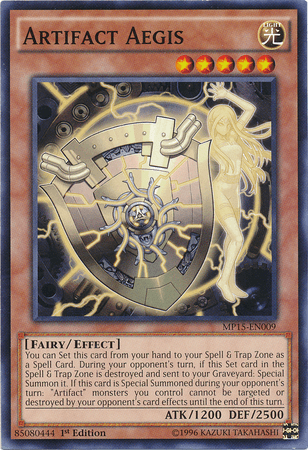 1st Edition, 2015 Mega-Tins Mega Pack, Common, Effect Monster, Fairy, Light Artifact Aegis [MP15-EN009] Common - Trading Card World