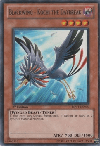 1st Edition, Dark, Duelist Pack 11: Crow, Rare, Tuner Monster, Winged Beast Blackwing - Kochi the Daybreak [DP11-EN010] Rare - Trading Card World