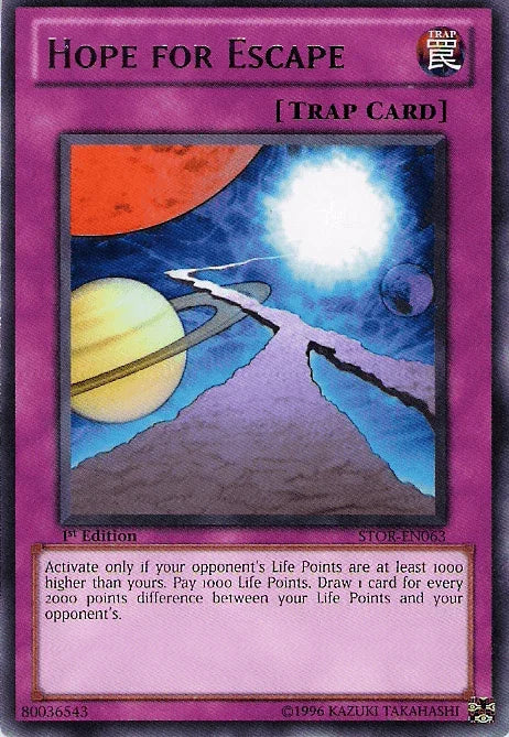 1st Edition, Normal Trap, Rare, Storm of Ragnarok, Trap, Unlimited Hope for Escape [STOR-EN063] Rare - Trading Card World