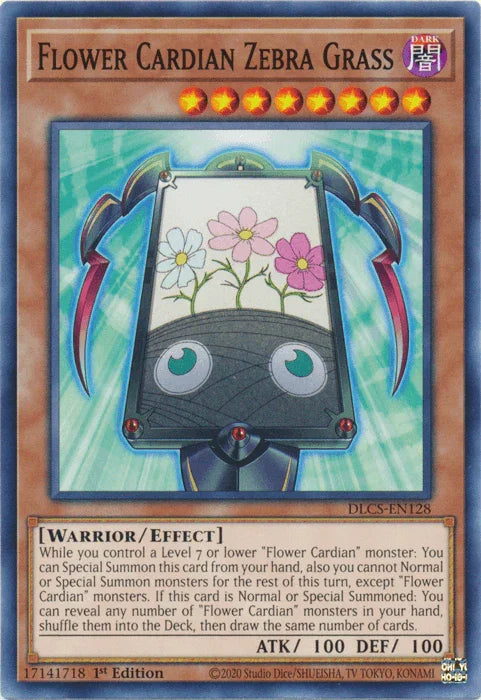 1st Edition, Common, Dark, Dragons of Legend: The Complete Series, Effect Monster, Warrior Flower Cardian Zebra Grass [DLCS-EN128] Common - Trading Card World