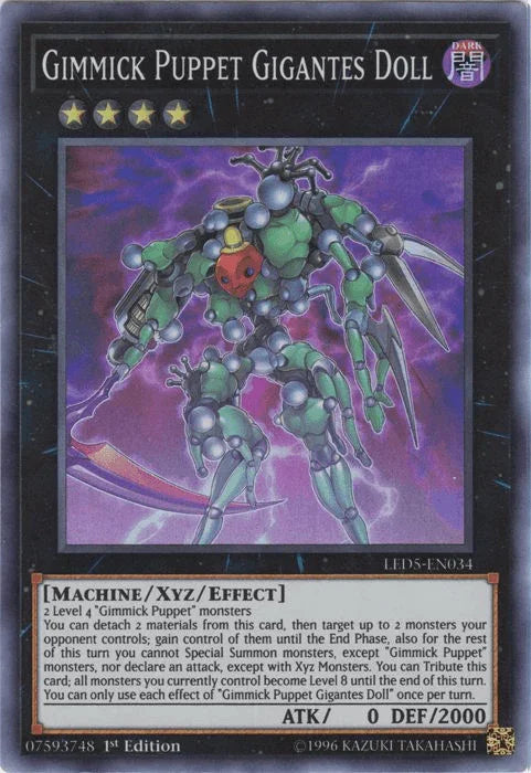 1st Edition, Dark, Legendary Duelists: Immortal Destiny, Machine, Super Rare, Xyz/Effect Monster Gimmick Puppet Gigantes Doll [LED5-EN034] Super Rare - Trading Card World