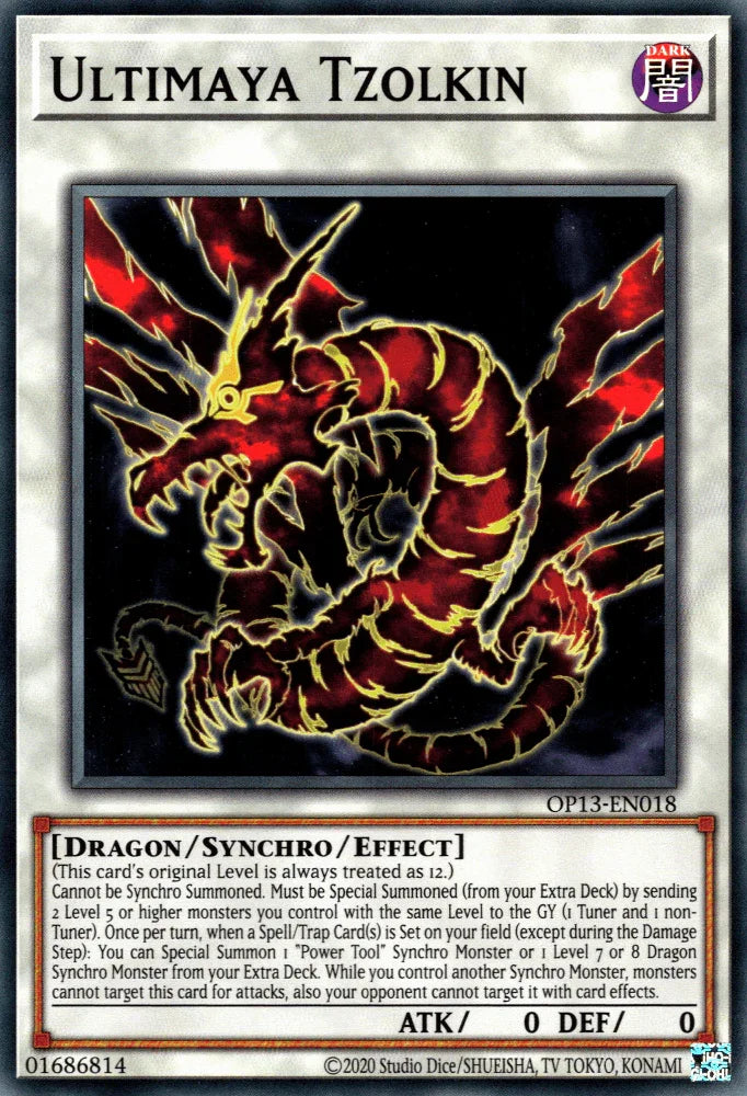 Common, Dark, Dragon, OTS Tournament Pack 13, Synchro/Effect Monster, Unlimited Ultimaya Tzolkin [OP13-EN018] Common - Trading Card World