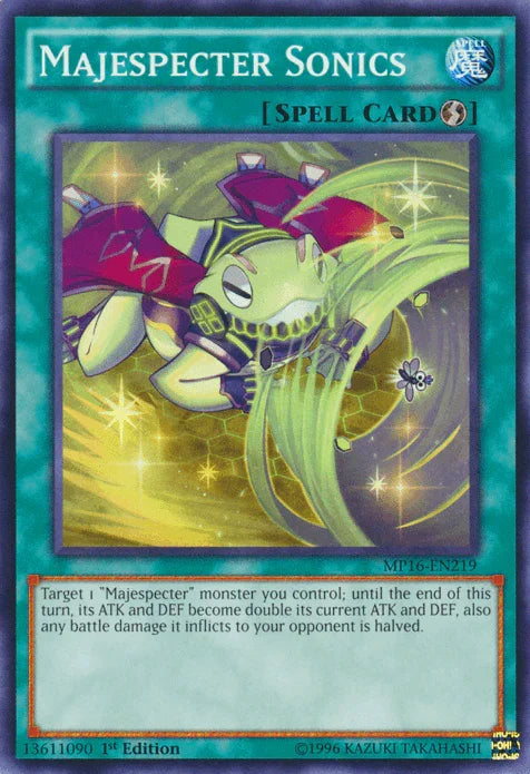 1st Edition, 2016 Mega-Tins Mega Pack, Common, Quick Play Spell, Spell, Unlimited Majespecter Sonics [MP16-EN219] Common - Trading Card World