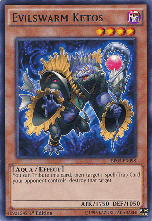 1st Edition, Aqua, Battle Pack 3: Monster League, Dark, Effect Monster, Rare Evilswarm Ketos [BP03-EN098] Rare - Trading Card World