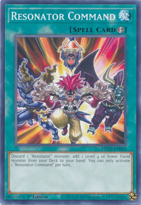 1st Edition, Common, Eternity Code, Quick Play Spell, Spell Resonator Command [ETCO-EN062] Common - Trading Card World