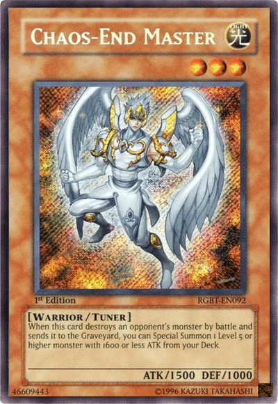 1st Edition, Light, Raging Battle, Secret Rare, Tuner Monster, Unlimited, Warrior Chaos-End Master [RGBT-EN092] Secret Rare - Trading Card World