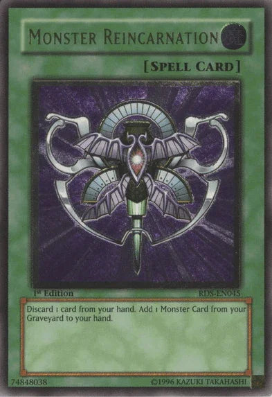 1st Edition, Normal Spell, Rise of Destiny, Spell, Ultimate Rare, Unlimited Monster Reincarnation [RDS-EN045] Ultimate Rare - Trading Card World