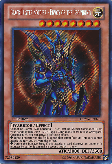 1st Edition, Effect Monster, Legendary Collection 3: Yugi's World, Light, Secret Rare, Unlimited, Warrior Black Luster Soldier - Envoy of the Beginning [LCYW-EN025] Secret Rare - Trading Card World