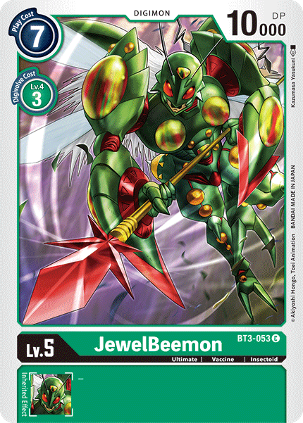 BT3-053, Common, Digimon, Green, Insectoid, Release Special Booster Ver.1.5, Ultimate, Vaccine JewelBeemon [BT3-053] [Release Special Booster Ver.1.5] - Trading Card World