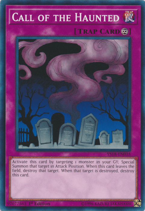 1st Edition, Common, Continuous Trap, Starter Deck: Codebreaker, Trap Call of the Haunted [YS18-EN035] Common - Trading Card World