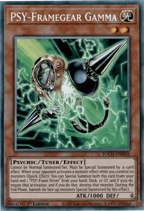 1st Edition, Collector's Rare, Light, Psychic, Toon Chaos, Tuner/Effect Monster, Unlimited PSY-Framegear Gamma [TOCH-EN036] Collector's Rare - Trading Card World