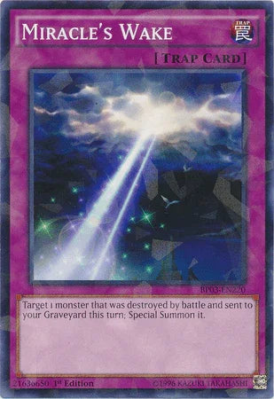 1st Edition, Battle Pack 3: Monster League, Normal Trap, Shatterfoil Rare, Trap Miracle's Wake [BP03-EN220] Shatterfoil Rare - Trading Card World