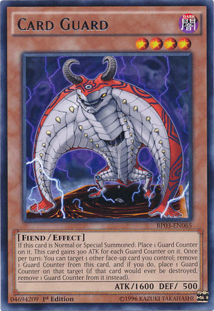 1st Edition, Battle Pack 3: Monster League, Dark, Effect Monster, Fiend, Rare Card Guard [BP03-EN065] Rare - Trading Card World