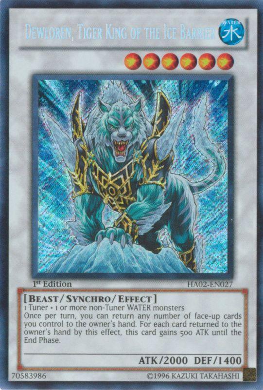 1st Edition, Beast, Hidden Arsenal 2, Secret Rare, Synchro/Effect Monster, Unlimited, Water Dewloren, Tiger King of the Ice Barrier [HA02-EN027] Secret Rare - Trading Card World
