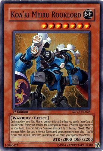 1st Edition, Earth, Effect Monster, Stardust Overdrive, Super Rare, Unlimited, Warrior Koa'ki Meiru Rooklord [SOVR-EN028] Super Rare - Trading Card World