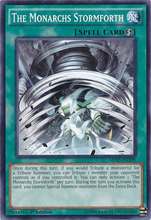 1st Edition, 2015 Mega-Tins Mega Pack, Common, Quick Play Spell, Spell The Monarchs Stormforth [MP15-EN109] Common - Trading Card World