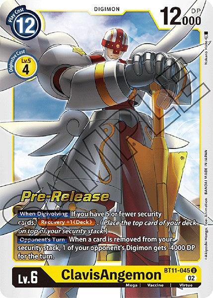 BT11-045, Digimon, Dimensional Phase Pre-Release Promos, Mega, Uncommon, Vaccine, Virtue, Yellow ClavisAngemon [BT11-045] [Dimensional Phase Pre-Release Promos] - Trading Card World
