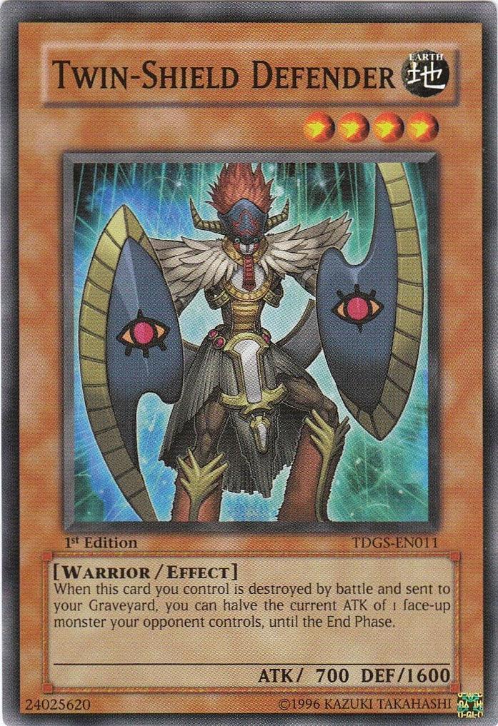 1st Edition, Common, Earth, Effect Monster, The Duelist Genesis, Unlimited, Warrior Twin-Shield Defender [TDGS-EN011] Common - Trading Card World
