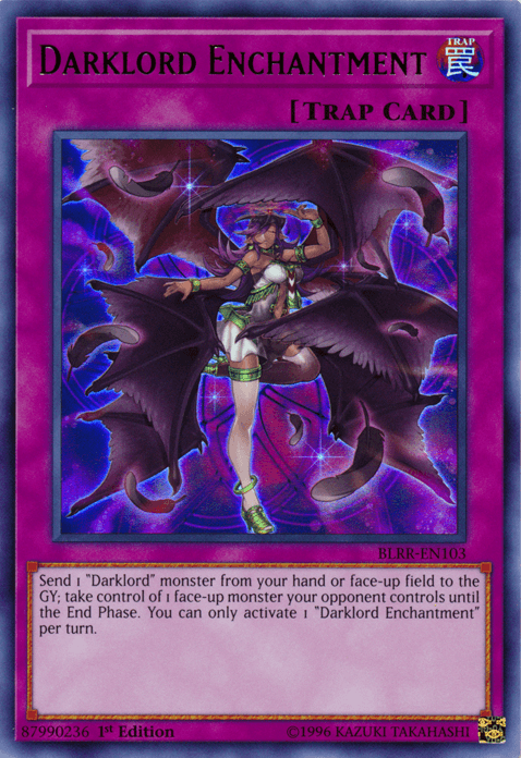 1st Edition, Battles of Legend: Relentless Revenge, Normal Trap, Trap, Ultra Rare Darklord Enchantment [BLRR-EN103] Ultra Rare - Trading Card World