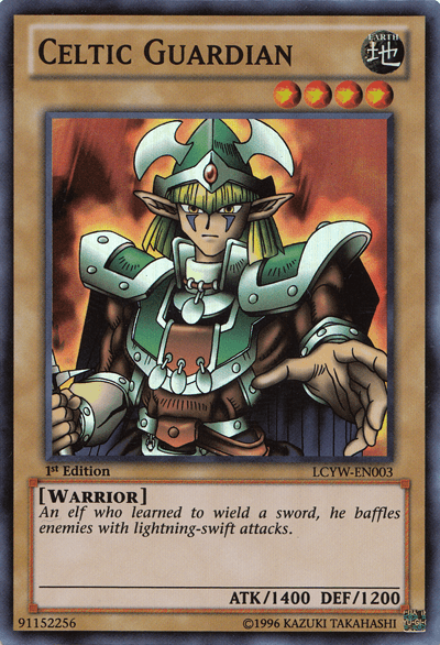 1st Edition, Earth, Legendary Collection 3: Yugi's World, Normal Monster, Super Rare, Unlimited, Warrior Celtic Guardian [LCYW-EN003] Super Rare - Trading Card World